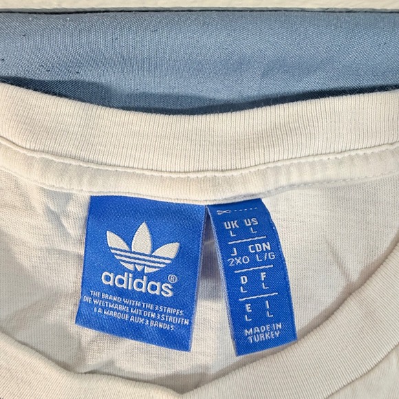 Adidas Basketball Graphic Split T Shirt Men Size Large Black White Trefoil - Picture 3 of 7